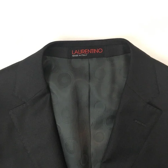 Laurentino 38r mens suit solid charcoal 2 piece 100% wool 2 button NWT ea0174